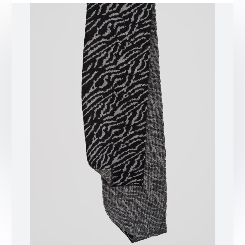 Noize Zebra Animal Print Scarf Black Grey Oversized Winter Wrap